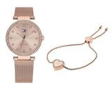 Buy Shop Tommy Hilfiger Lynn Quartz Rose Gold Dial Rose Gold Mesh Bracelet Watch For Women - 1781865 USA Online