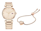 Buy Shop Tommy Hilfiger Lynn Quartz Rose Gold Dial Rose Gold Steel Strap Watch For Women - 1782237 USA Online