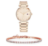 Buy Shop Tommy Hilfiger Lynn Quartz Rose Gold Dial Rose Gold Steel Strap Watch For Women - 1782237 USA Online