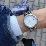 Buy Shop Tommy Hilfiger Lynn Quartz White Dial Two Tone Steel Strap Watch For Women - 1782236 USA Online