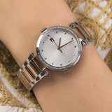 Buy Shop Tommy Hilfiger Lynn Quartz White Dial Two Tone Steel Strap Watch For Women - 1782236 USA Online