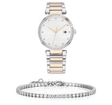 Buy Shop Tommy Hilfiger Lynn Quartz White Dial Two Tone Steel Strap Watch For Women - 1782236 USA Online