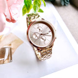 Buy Shop Tommy Hilfiger Madison Chronograph Quartz Rose Gold Dial Rose Gold Steel Strap Watch For Women - 1782190 USA Online