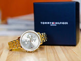 Buy Shop Tommy Hilfiger Madison Quartz Gold Dial Gold Steel Strap Watch For Women - 1782189 USA Online