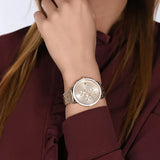 Buy Shop Tommy Hilfiger Madison Quartz Gold Dial Gold Steel Strap Watch For Women - 1782189 USA Online