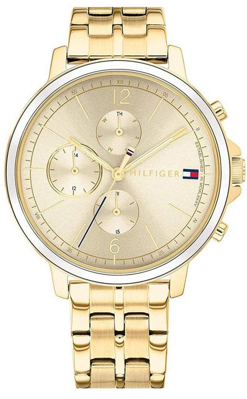 Buy Shop Tommy Hilfiger Madison Quartz Gold Dial Gold Steel Strap Watch For Women - 1782189 USA Online