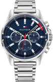 Buy Shop Tommy Hilfiger Mason Quartz Blue Dial Silver Steel Strap Watch for Men - 1791788 USA Online