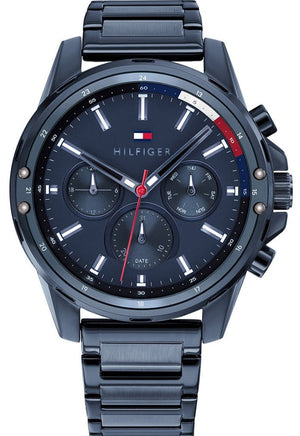 Buy Shop Tommy Hilfiger Mason Blue Dial Blue Steel Strap Watch for Men - 1791789 USA Online