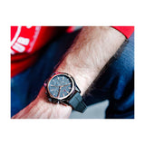 Buy Shop Tommy Hilfiger Mason Black Dial Black Rubber Strap Watch for Men - 1791792 USA Online