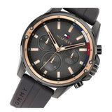 Buy Shop Tommy Hilfiger Mason Black Dial Black Rubber Strap Watch for Men - 1791792 USA Online