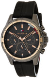 Buy Shop Tommy Hilfiger Mason Black Dial Black Rubber Strap Watch for Men - 1791792 USA Online