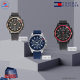 Buy Shop Tommy Hilfiger Mason Black Dial Black Rubber Strap Watch for Men - 1791793 USA Online