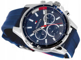 Buy Shop Tommy Hilfiger Mason Blue Dial Blue Rubber Strap Watch for Men - 1791791 USA Online