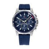Buy Shop Tommy Hilfiger Mason Blue Dial Blue Rubber Strap Watch for Men - 1791791 USA Online