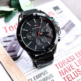 Buy Shop Tommy Hilfiger Mason Chronograph Black Dial Black Steel Strap Watch For Men - 1791935 USA Online