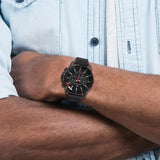 Buy Shop Tommy Hilfiger Mason Chronograph Black Dial Black Steel Strap Watch For Men - 1791935 USA Online
