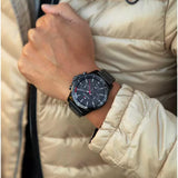 Buy Shop Tommy Hilfiger Mason Chronograph Black Dial Black Steel Strap Watch For Men - 1791935 USA Online