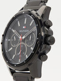 Buy Shop Tommy Hilfiger Mason Chronograph Black Dial Black Steel Strap Watch For Men - 1791935 USA Online