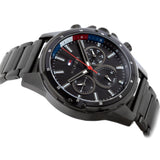 Buy Shop Tommy Hilfiger Mason Chronograph Black Dial Black Steel Strap Watch For Men - 1791935 USA Online