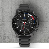 Buy Shop Tommy Hilfiger Mason Chronograph Black Dial Black Steel Strap Watch For Men - 1791935 USA Online