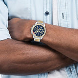 Buy Shop Tommy Hilfiger Mason Chronograph Blue Dial Two Tone Steel Strap Watch For Men - 1791937 USA Online