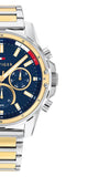 Buy Shop Tommy Hilfiger Mason Chronograph Blue Dial Two Tone Steel Strap Watch For Men - 1791937 USA Online