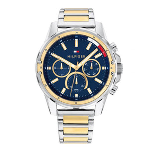 Buy Shop Tommy Hilfiger Mason Chronograph Blue Dial Two Tone Steel Strap Watch For Men - 1791937 USA Online
