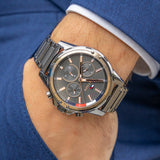 Buy Shop Tommy Hilfiger Mason Grey Dial Grey Steel Strap Watch for Men - 1791790 USA Online
