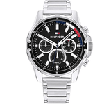 Buy Shop Tommy Hilfiger Mason Multifunction Black Dial Silver Steel Strap Watch For Men - 1791936 USA Online