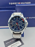 Buy Shop Tommy Hilfiger Mason Quartz Blue Dial Silver Steel Strap Watch for Men - 1791788 USA Online