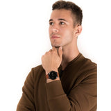 Buy Shop Tommy Hilfiger James Quartz Black Dial Brown Leather Strap Watch For Men - 1791486 USA Online