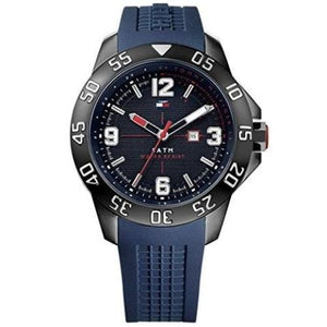 Buy Shop Tommy Hilfiger Cole Black Dial Blue Rubber Strap Watch for Men - 1790984 USA Online