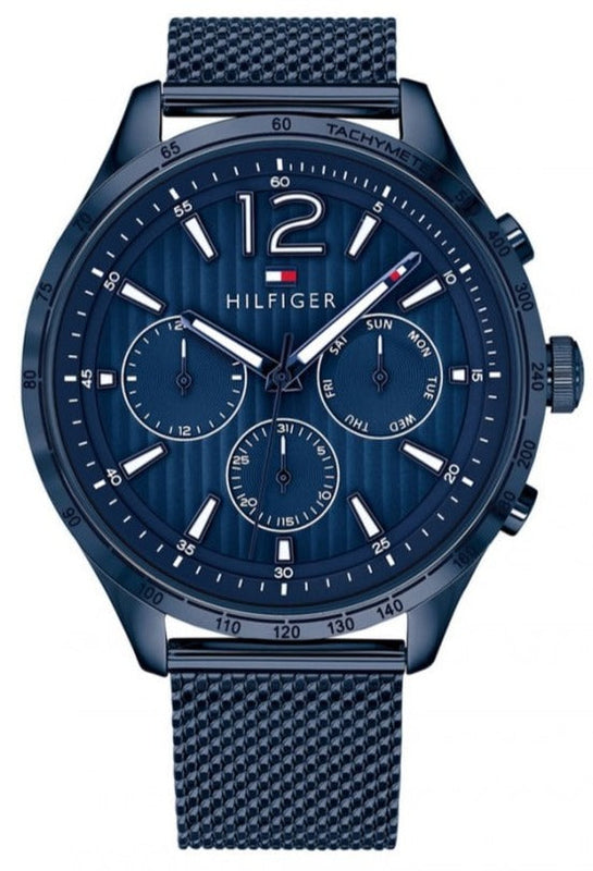 Buy Shop Tommy Hilfiger Gavin Chronograph Blue Dial Blue Mesh Bracelet Watch for Men - 1791471 USA Online