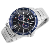 Buy Shop Tommy Hilfiger Erik Chronograph Blue Dial Silver Steel Strap Watch for Men - 1791366 USA Online