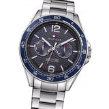 Buy Shop Tommy Hilfiger Erik Chronograph Blue Dial Silver Steel Strap Watch for Men - 1791366 USA Online