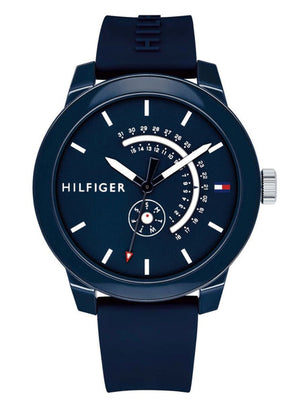 Buy Shop Tommy Hilfiger Denim Quartz Blue Dial Blue Rubber Strap Watch for Men - 1791482 USA Online