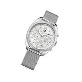 Buy Shop Tommy Hilfiger Mia Silver Dial Silver Mesh Bracelet Watch for Men - 1781628 USA Online