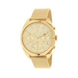 Buy Shop Tommy Hilfiger Mia Gold Dial Gold Mesh Bracelet Watch for Women - 1781488 USA Online