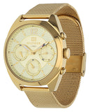Buy Shop Tommy Hilfiger Mia Gold Dial Gold Mesh Bracelet Watch for Women - 1781488 USA Online