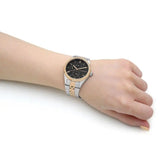 Buy Shop Tommy Hilfiger Monica Chronograph Black Dial Two Tone Steel Strap Watch For Women - 1782591 USA Online