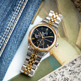 Buy Shop Tommy Hilfiger Monica Chronograph Black Dial Two Tone Steel Strap Watch For Women - 1782591 USA Online
