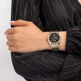 Buy Shop Tommy Hilfiger Monica Chronograph Black Dial Two Tone Steel Strap Watch For Women - 1782591 USA Online