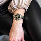 Buy Shop Tommy Hilfiger Monica Chronograph Black Dial Two Tone Steel Strap Watch For Women - 1782591 USA Online