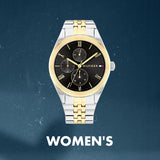 Buy Shop Tommy Hilfiger Monica Chronograph Black Dial Two Tone Steel Strap Watch For Women - 1782591 USA Online