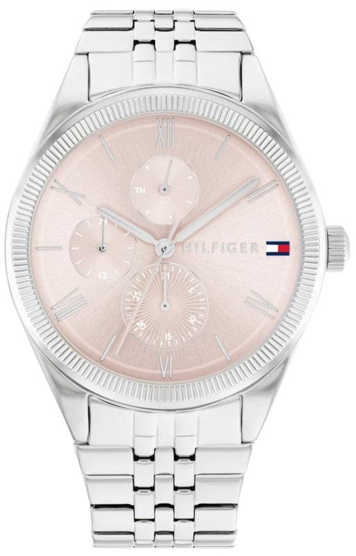 Buy Shop Tommy Hilfiger Monica Multifunction Chronograph Pink Dial Silver Steel Strap Watch For Women - 1782590 USA Online