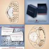 Buy Shop Tommy Hilfiger Monica Quartz White Dial Gold Steel Strap Watch For Women - 1782593 USA Online