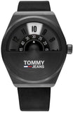 Buy Shop Tommy Hilfiger Monogram Pop Quartz Black Dial Black Leather Strap Watch For Men - 1791773 USA Online