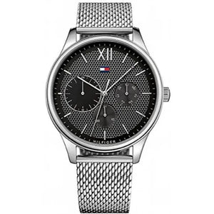 Buy Shop Tommy Hilfiger Damon Quartz Chronograph Black Dial Silver Mesh Bracelet Watch for Men - 1791415 USA Online