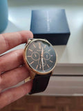 Buy Shop Tommy Hilfiger Multi Function Chronograph Black Dial Brown Leather Strap Watch for Men - 1791631 USA Online