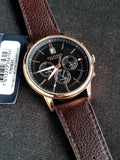 Buy Shop Tommy Hilfiger Multi Function Chronograph Black Dial Brown Leather Strap Watch for Men - 1791631 USA Online
